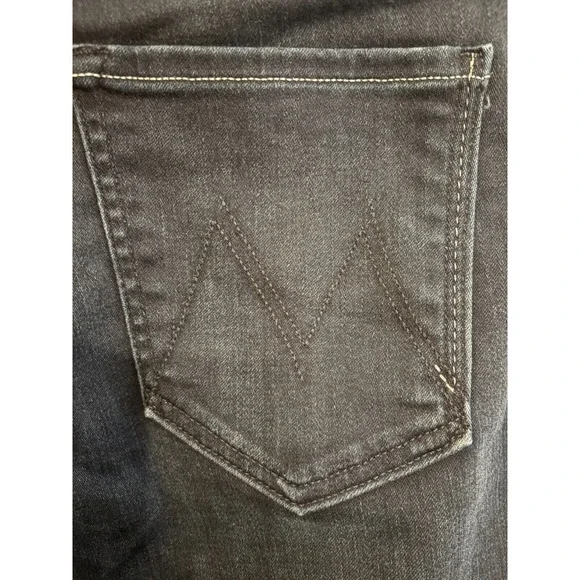 Mother Insider Crop Step Fray Jeans Night Tripper Wash Size 33 - Picture 6 of 9